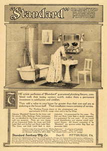 1911 Ad Bathroom Sink Standard Sanitary Manufacturing - ORIGINAL ADVERTISING EM1