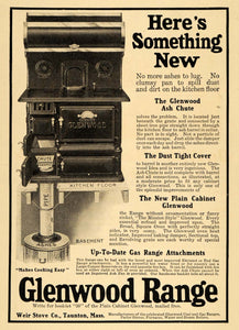 1911 Ad Glenwood Ash Chute Range Weir Stove Company - ORIGINAL ADVERTISING EM1