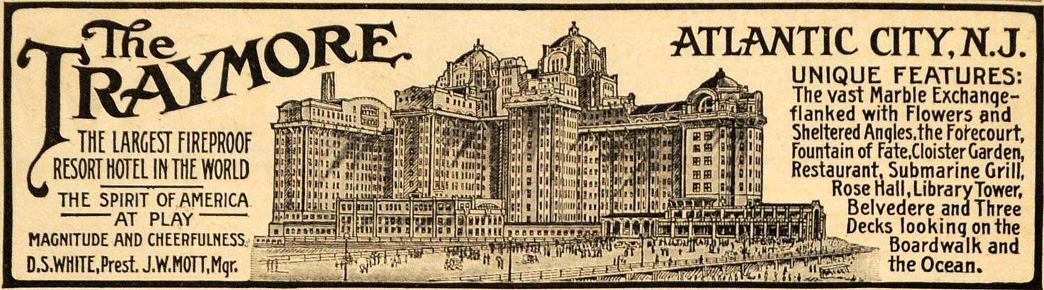 1915 Ad Traymore Worlds Largest Fireproof Resort Hotel - ORIGINAL EM1
