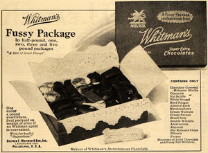1911 Ad Fussy Package Fastidious Folk Whitman Chocolate - ORIGINAL EM1