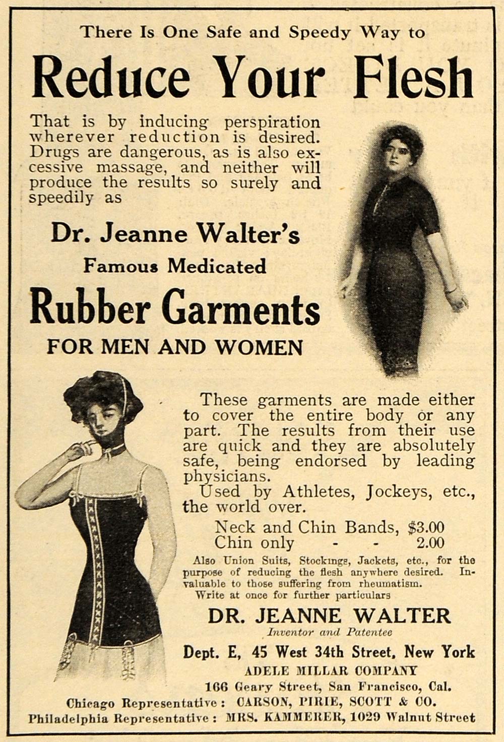 1911 Ad Dr Jeanne Walter Rubber Garments Adele Millar - ORIGINAL ADVERTISING EM1