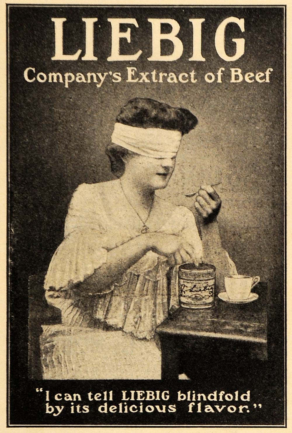 1911 Ad Liebig Company Extract of Beef Blindfold Flavor - ORIGINAL EM1