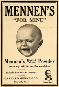 1911 Ad Baby Gerhard Mennens Borated Talcum Powder Skin - ORIGINAL EM1