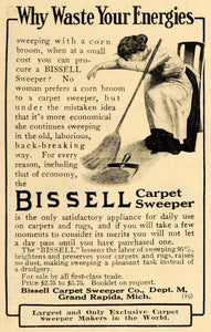 1911 Ad Bissell Carpet Sweeper Cleaner Broom Housewife - ORIGINAL EM1