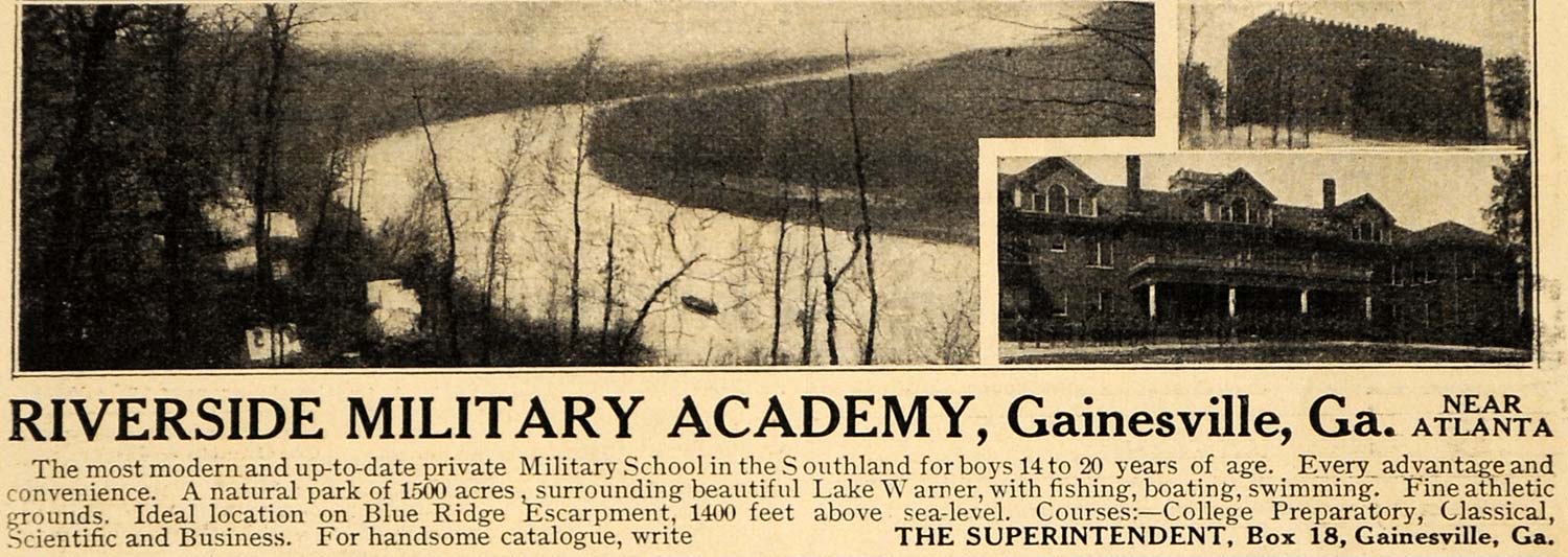1911 Ad Riverside Military Academy for Boys Gainesville - ORIGINAL EM1