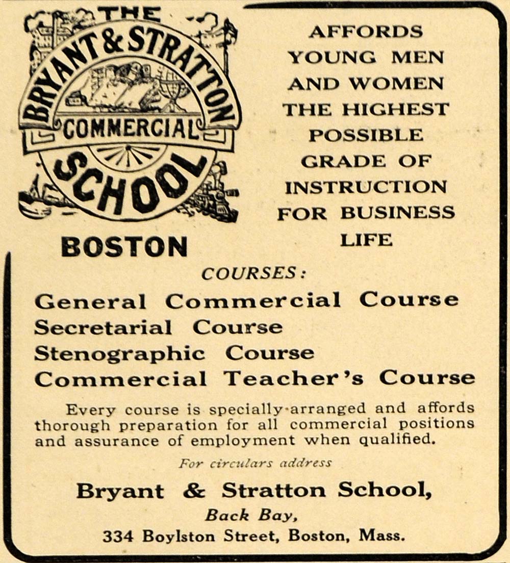 1911 Ad Bryant & Stratton School for Young Men & Women - ORIGINAL EM1