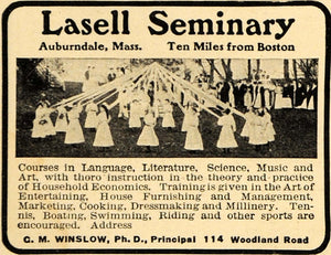 1911 Ad Lasell Seminary Training School Women Maypole - ORIGINAL ADVERTISING EM1