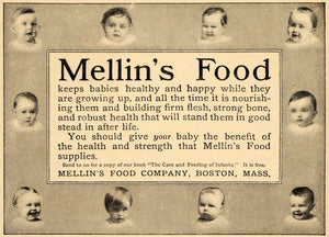 1911 Ad Mellin's Food for Babies Supplies Infant Boston - ORIGINAL EM1