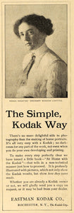 1911 Ad Eastman Kodak Co. Woman Portrait Rochester NY - ORIGINAL ADVERTISING EM1
