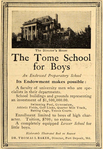 1911 Ad Tome School for Boys Educational Institution - ORIGINAL ADVERTISING EM1