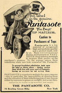 1911 Ad Pantasote Material Car Girl Label Dealer Mohair - ORIGINAL EM1