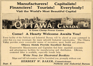 1911 Ad Ottawa Canada Tourists Capitalist Manufacturers - ORIGINAL EM1