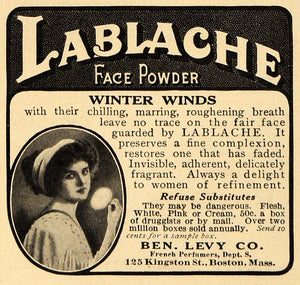 1913 Ad Lablache Face Powder Makeup Flesh White Cream - ORIGINAL ADVERTISING EM1