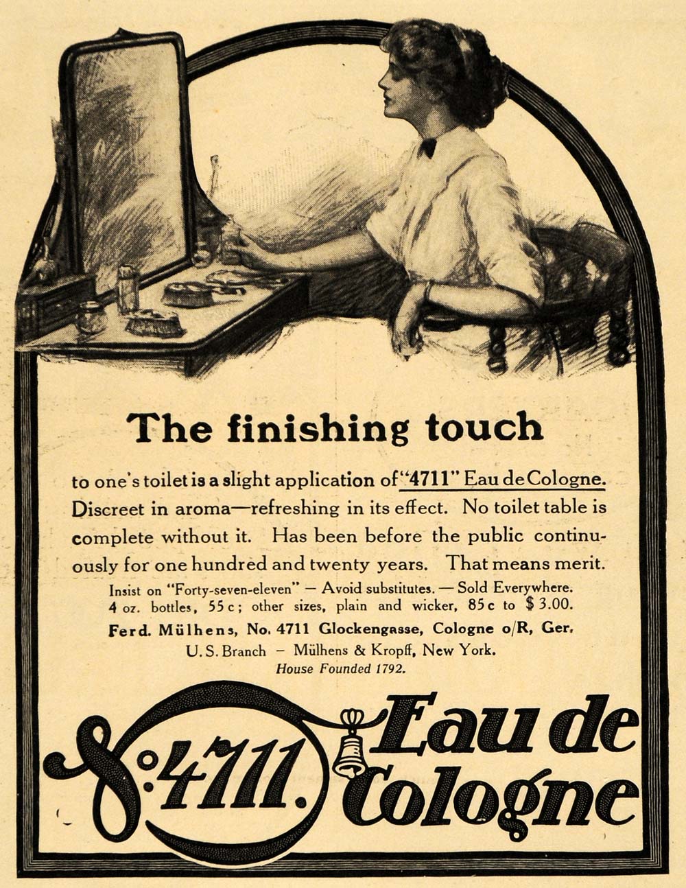 1913 Ad Eau De Cologne Perfume Women Mulhens Kropff - ORIGINAL ADVERTISING EM1