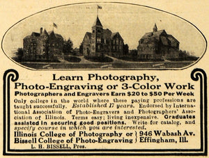 1911 Ad IL College Photography Bissell Photo-Engraving - ORIGINAL EM1