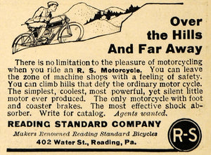 1911 Ad Reading Standard Company R S Motorcycle Bicycle - ORIGINAL EM1
