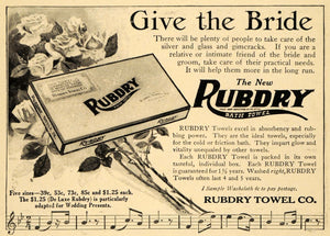 1911 Ad Bride Gift De Luxe Rubdry Towel Company Bath - ORIGINAL ADVERTISING EM1