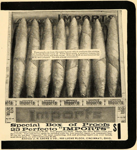 1901 Ad J. H. Lucke Rolled Cigar Proof Perfecto Tobacco - ORIGINAL EM2