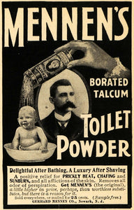 1901 Ad Gerhard Mennen's Borated Talcum Toilet Powder - ORIGINAL ADVERTISING EM2