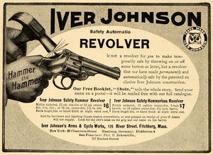 1909 Ad Iver Johnson Arms & Cycle Works Revolver Gun - ORIGINAL ADVERTISING EM2