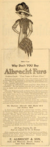 1909 Ad E Albrecht & Son Furs Coats Vintage Clothing - ORIGINAL ADVERTISING EM2