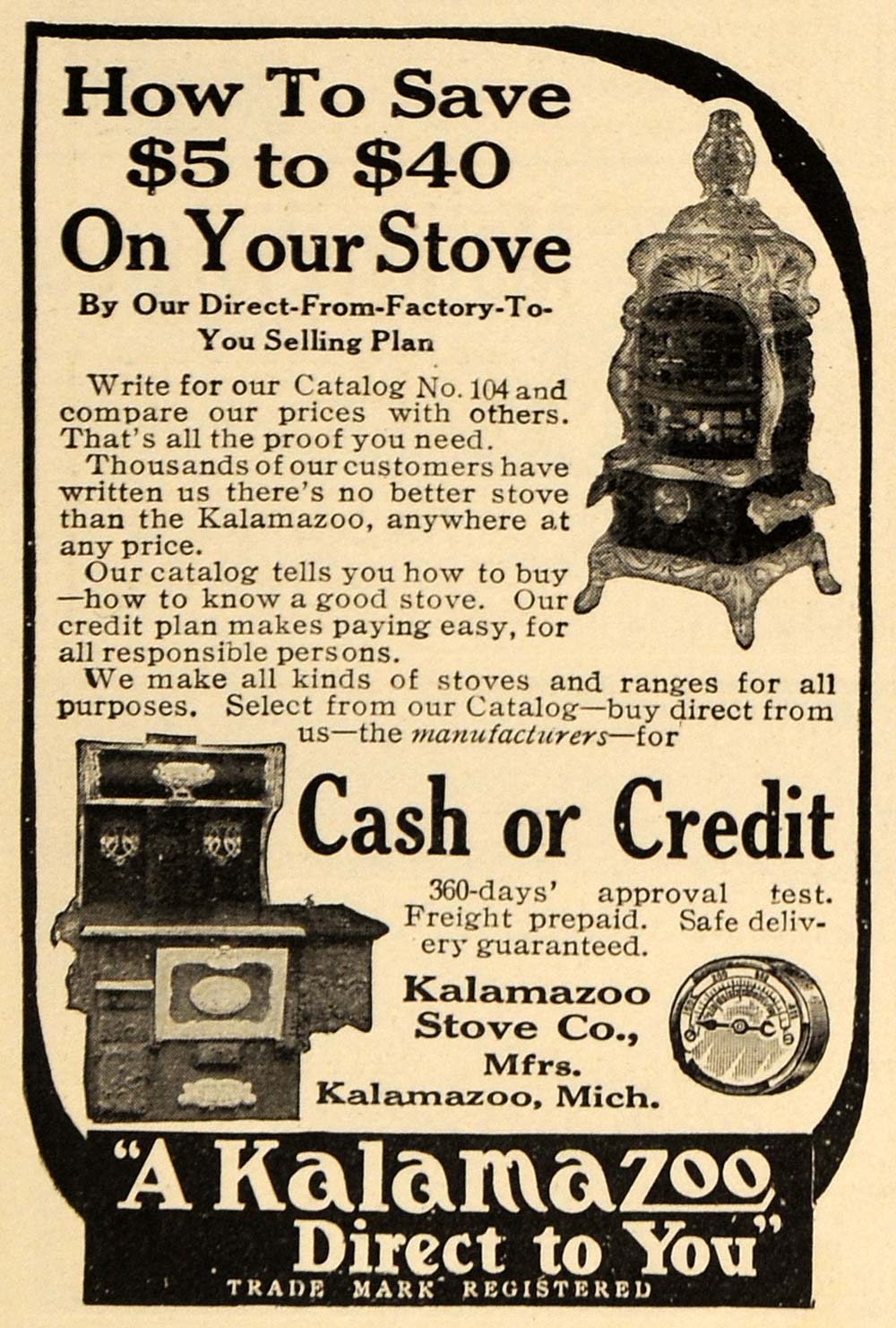 1909 Ad Kalamazoo Stove Co. Antique Kitchen Appliances - ORIGINAL EM2
