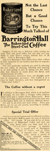 1909 Ad Baker Importers Co. Barrington Hall Coffee - ORIGINAL ADVERTISING EM2