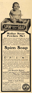 1905 Ad Spim Medicinal Soap Babies Johnstown New York - ORIGINAL ADVERTISING EM2