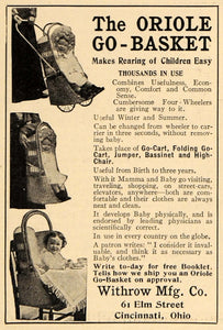 1905 Ad Oriole Go-Basket Converting Baby Carrier Ohio - ORIGINAL ADVERTISING EM2