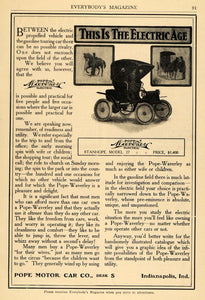 1905 Ad Pope Motor Car Co Electric Stanhope Model 27 - ORIGINAL ADVERTISING EM2