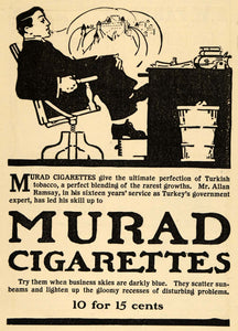 1905 Ad Murad Turkish Tobacco Cigarettes Allan Ramsay - ORIGINAL ADVERTISING EM2