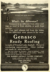 1908 Ad Trinidad Lake British West Indies Genasco Ready Roofing Pyrites EM2