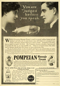 1911 Ad Massage Cream Jar Judged On Handshake Pompeian Manufacturing Co EM2