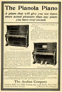 1906 Ad Aeolian Co. Piano Musical Instrument Vintage Pianola Antique Music EM2