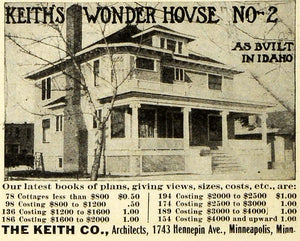 1908 Ad Keith Wonder House Architecture Home Construction Pricing EM2
