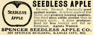 1908 Ad Spencer Seedless Apples Fruit Orchard Health Food Kansas City EM2