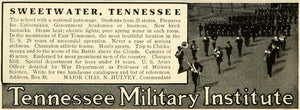 1915 Ad Sweetwater Tennessee Military Institute Charles Hulvey Commandant EM2