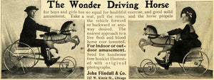 1901 Ad Wonder Driving Horse John Flindall Childn Toy Bicycle Kinzie St EM2