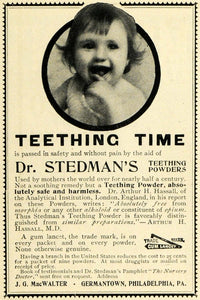 1901 Ad Teething Dr Stedman Powder Baby Analytical Institution Arthur EM2