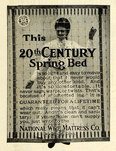 1905 Ad 20th Century Spring Bed National Wire Mattress Waterbury Connecticut EM2