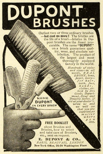 1905 Ad Dupont Brush Teeth Hair Bristles Ebony Paris Beauvais London EM2