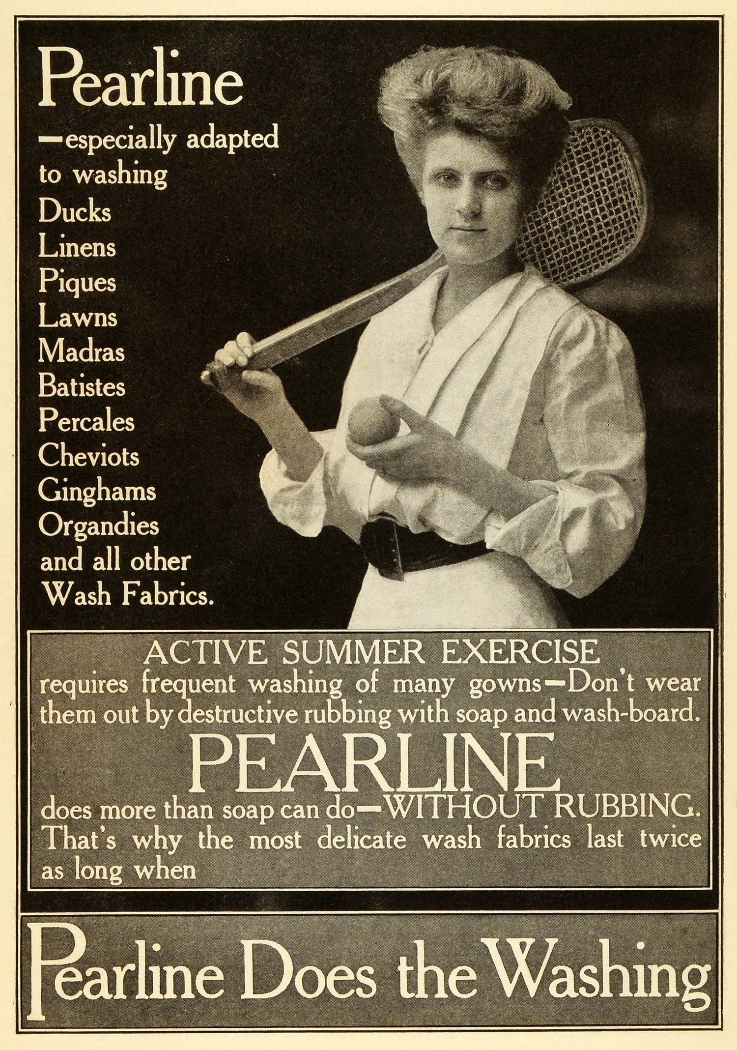 1909 Ad Pearline Soap Laundry Detergent Washing Household Chores Female EM2