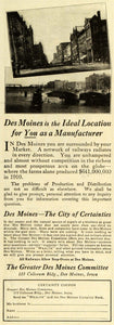 1911 Ad Des Moines Iowa Manufacturer Production Market Real Estate Realty EM2