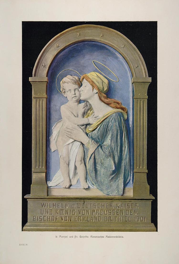 1904 Color Print Madonna Child Mary Baby Jesus Gehrke - ORIGINAL