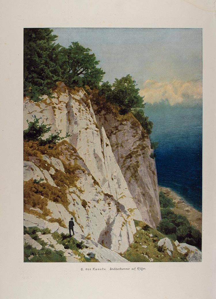 1899 Print Chalk Cliffs Stubbenkammer Rugen Germany - ORIGINAL