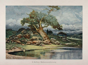 1904 Print Spatsommerstimmung Summer Landscape Heffner - ORIGINAL
