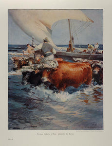 1912 Heimkehr der Fischer Enrique Cubells y Ruiz Print - ORIGINAL