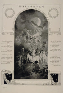 1912 Silvester New Year's Eve Meyer Jules Grun Print - ORIGINAL
