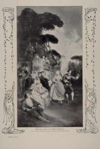 1912 Dancer Barberina Dancing Antoine Pesne Engraving - ORIGINAL