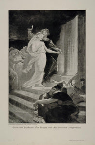 1912 Forichten Jungfrauen Virgins Daynes-Grassot Print - ORIGINAL